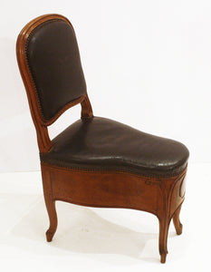 Louis XV Bidet with Black Leather Upholstery Stamped JME TILLIARD