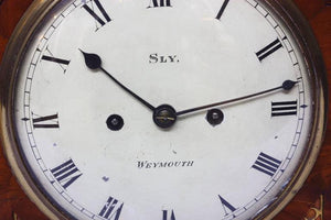 George II Mahogany Arched-Top Bracket Clock by Sly, Weymouth, England
