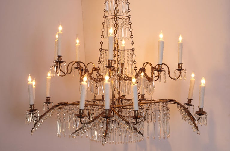 18th Century 20-Light Neoclassic Chandelier, German Probably Werner & Mieth