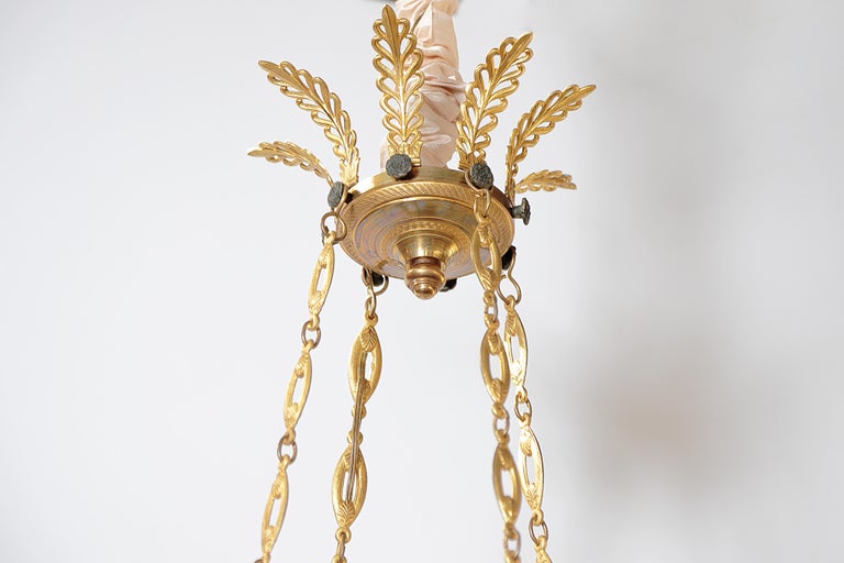 Charles X Gilt and Patinated Bronze Eight-Light Chandelier
