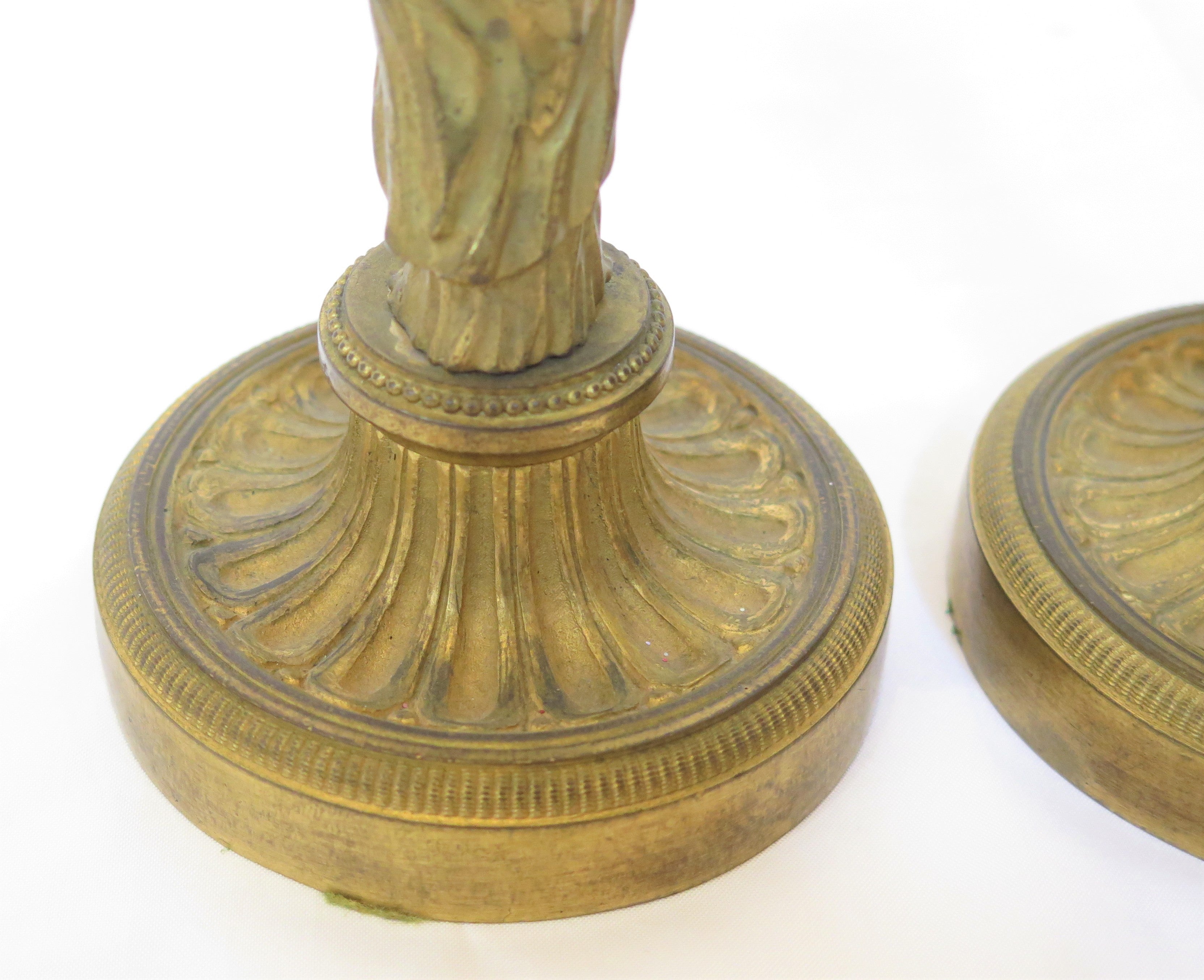 Pair of George II Caryatid Bronze Candlesticks