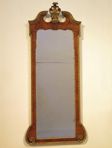 A Grand George II Walnut Pier Glass with Swan's Neck Pediment