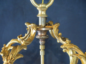 Pair of French Rococo Style Gilt Bronze Lanterns (Formerly Gas)