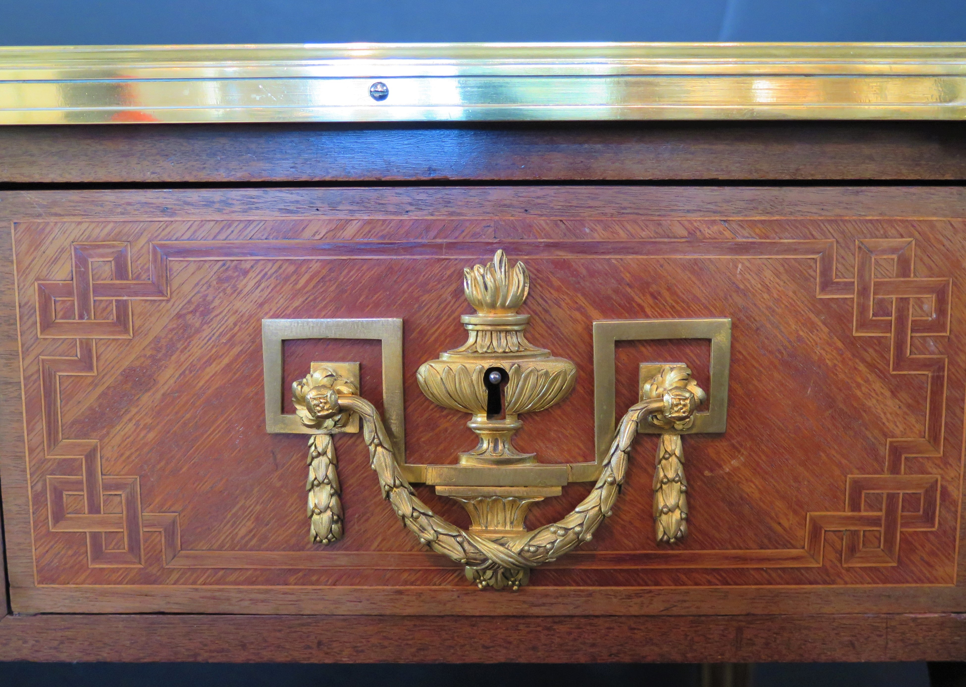 Louis XVI-Style Ormolu Mounted Mahogany Bureau Plat