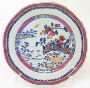 Pair of Chinese Porcelain Plates with Garden Landscape