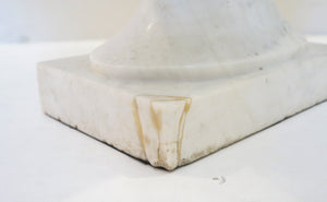 Carrara Marble Elliptical Shaped Footed Urn