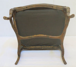 Louis XV-Style Faux Bamboo Fauteuil