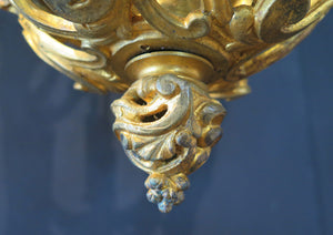 Pair of French Rococo Style Gilt Bronze Lanterns (Formerly Gas)