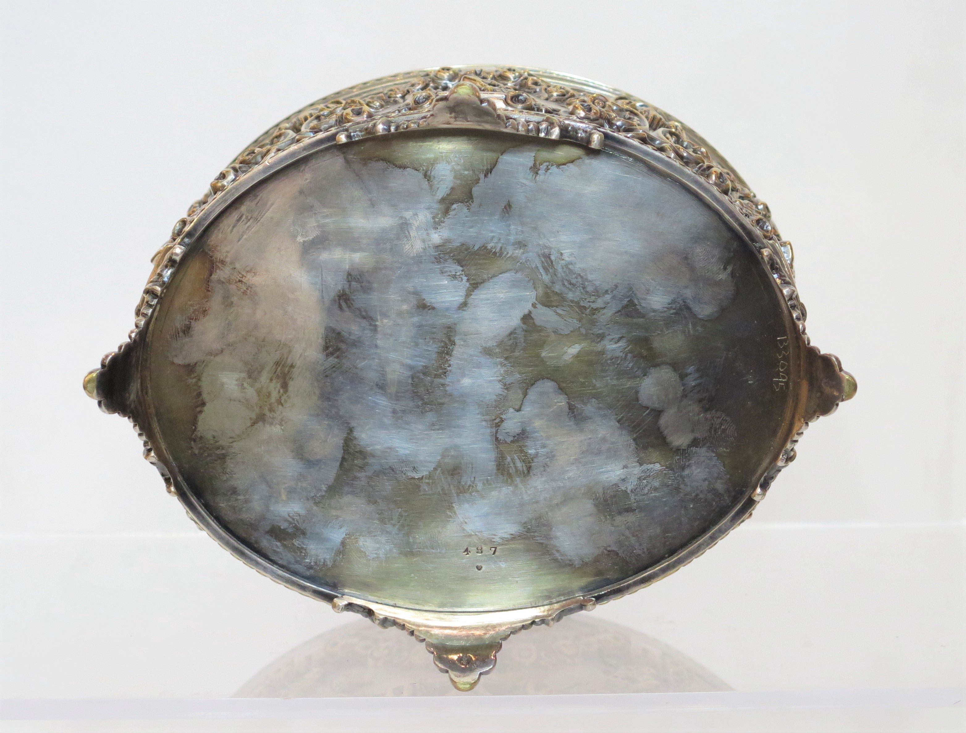 An Oval Silver Plate Box