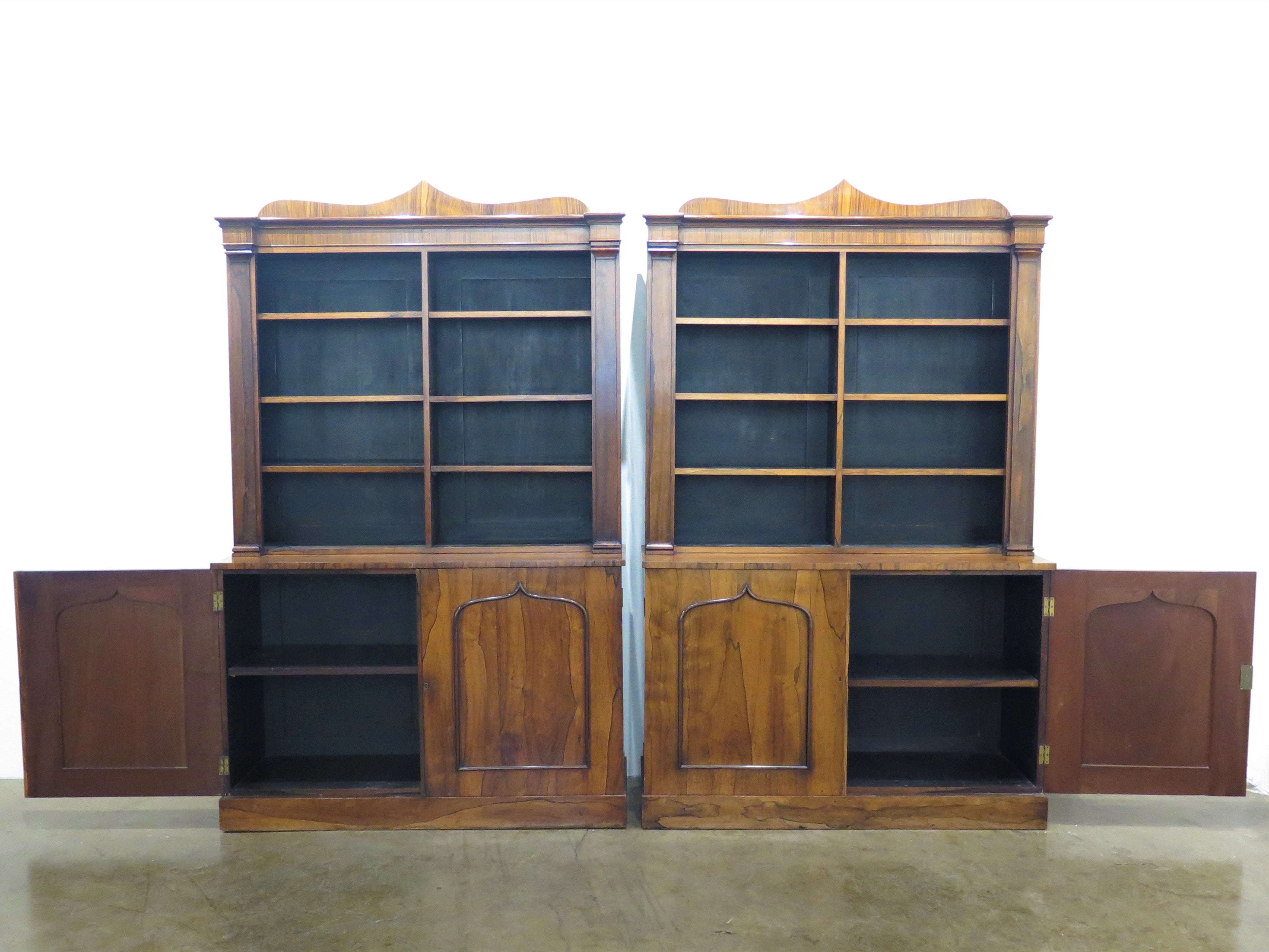 Pair of English Regency Bookcases of Rosewood