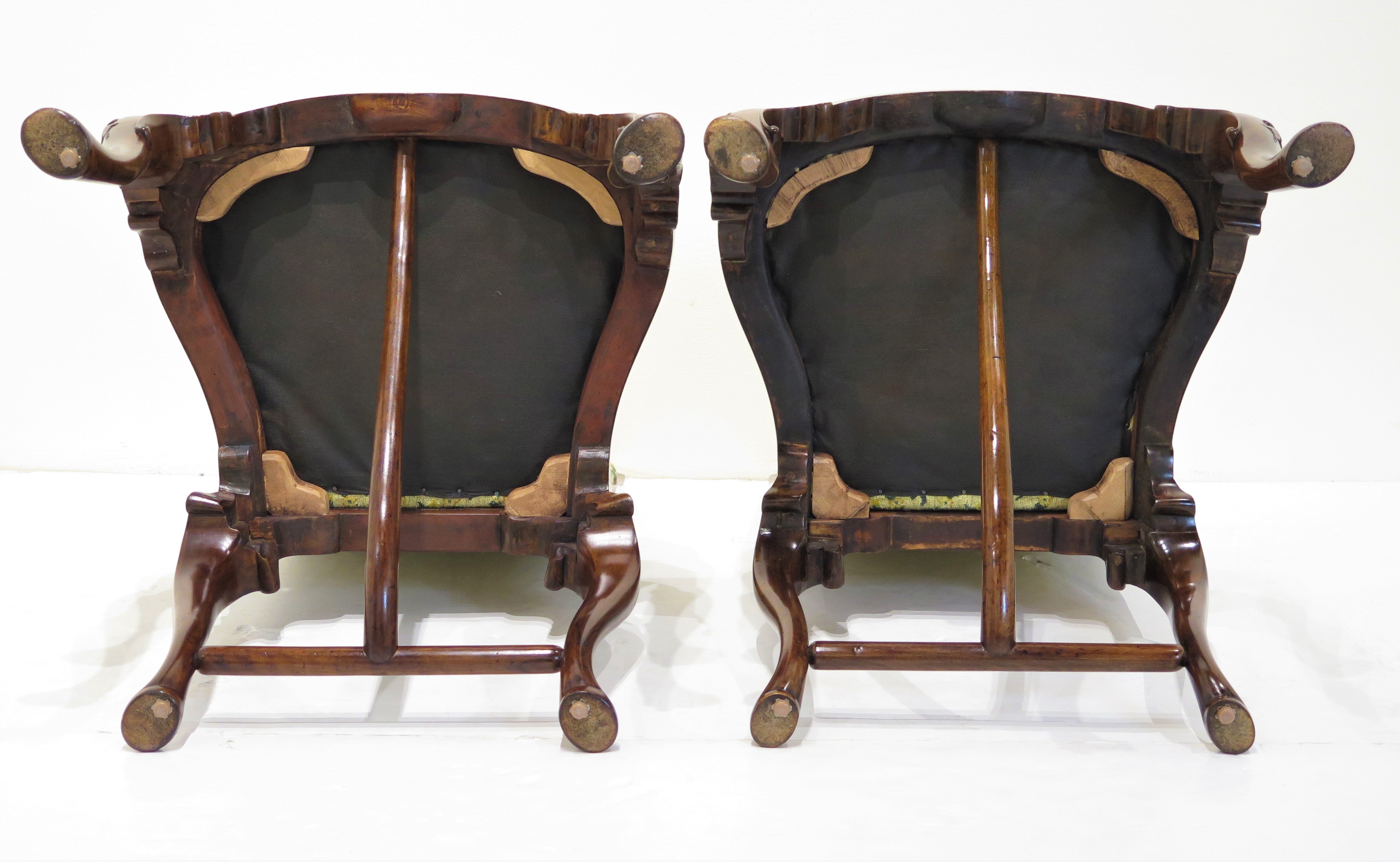 Queen Anne-Style Upholstered Back Stools / Side Chairs