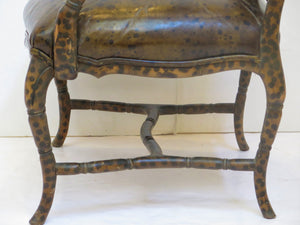 Louis XV-Style Faux Bamboo Fauteuil