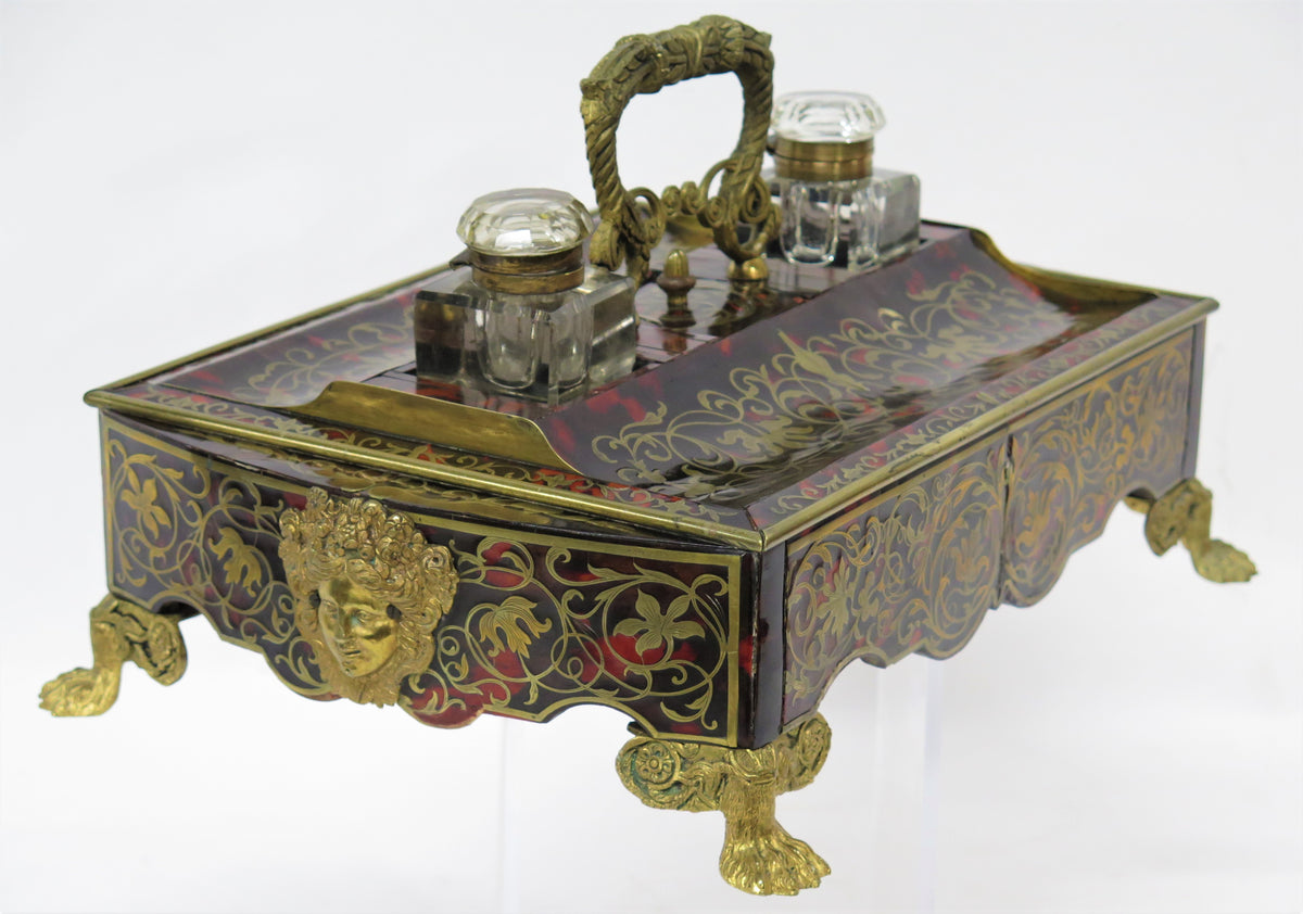 French Red Tortoise and Boulle Double Inkwell / Desk Set – Nick Brock ...