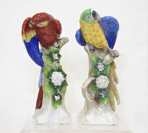 Pair of Porcelain Parrots by Sitzendorf Porzellan Manufaktur A.G.