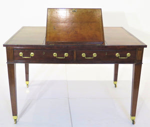George III Chippendale-Style Mahogany Library Table with Adjustable Book Stand