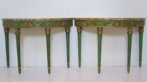 Pair of Neoclassic Style ''D'' Shaped Consoles