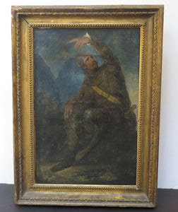 Knight in Repose / Framed Oil on Canvas
