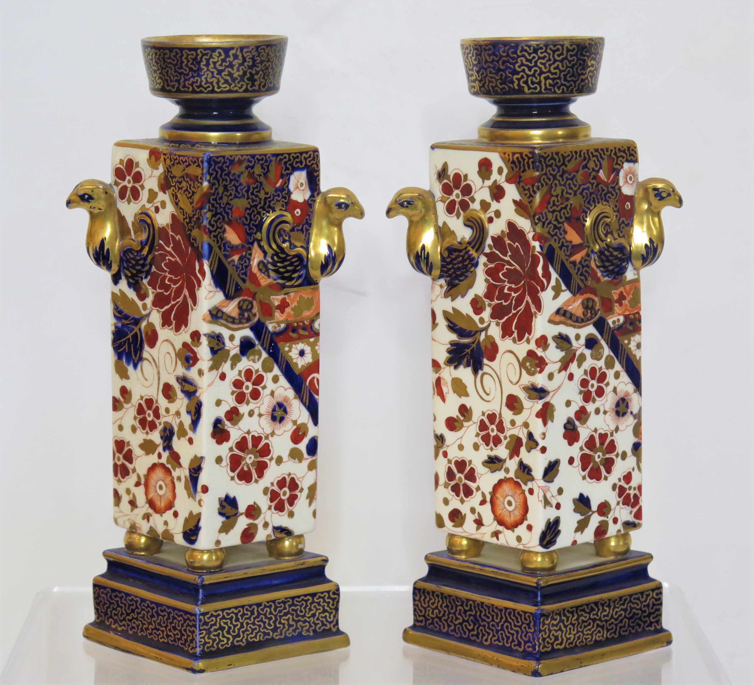 English Derby Candle Holders