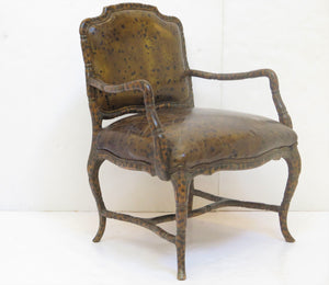 Louis XV-Style Faux Bamboo Fauteuil