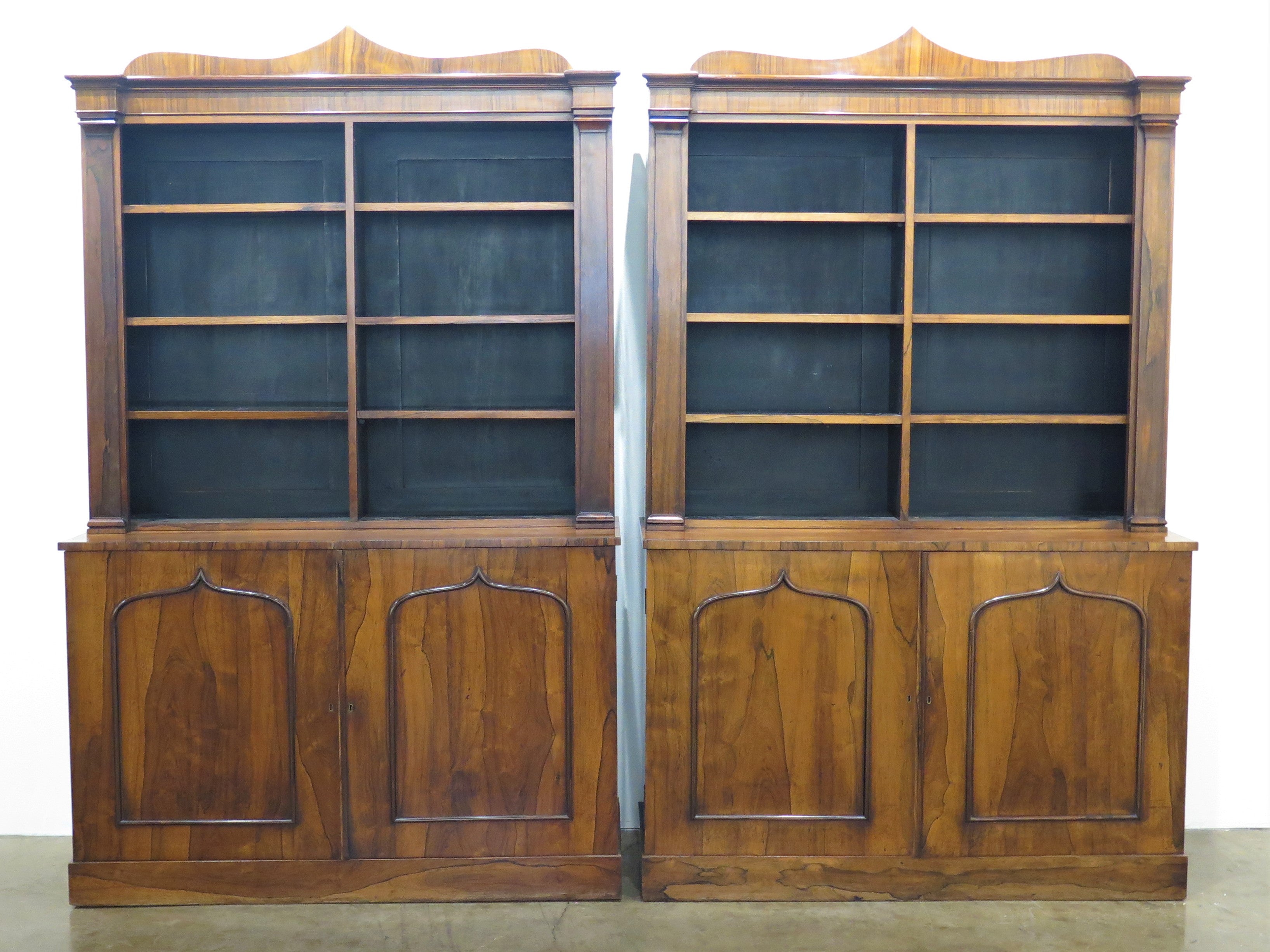 Pair of English Regency Bookcases of Rosewood