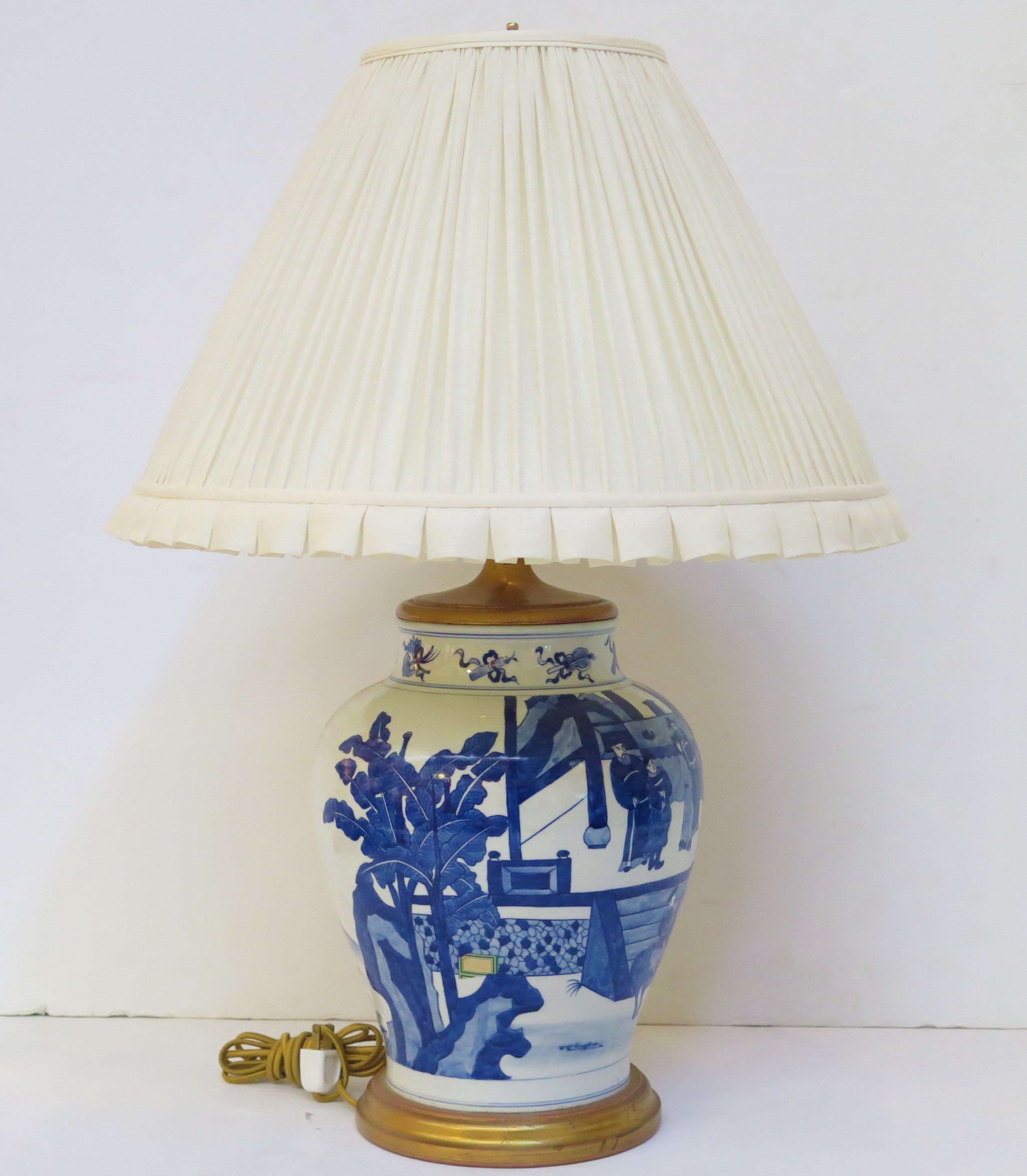 A Blue and White Chinese Porcelain Lamp