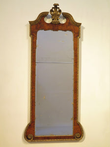 A Grand George II Walnut Pier Glass with Swan's Neck Pediment