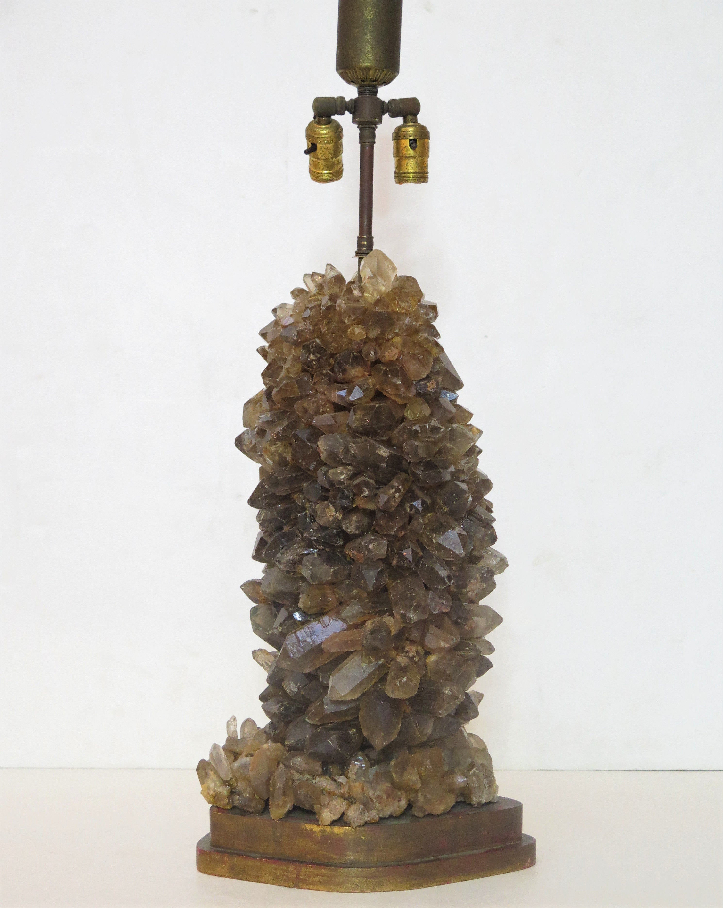 Early Quartz Crystal Cluster Table Lamp,  in the Round by Carole Stupell