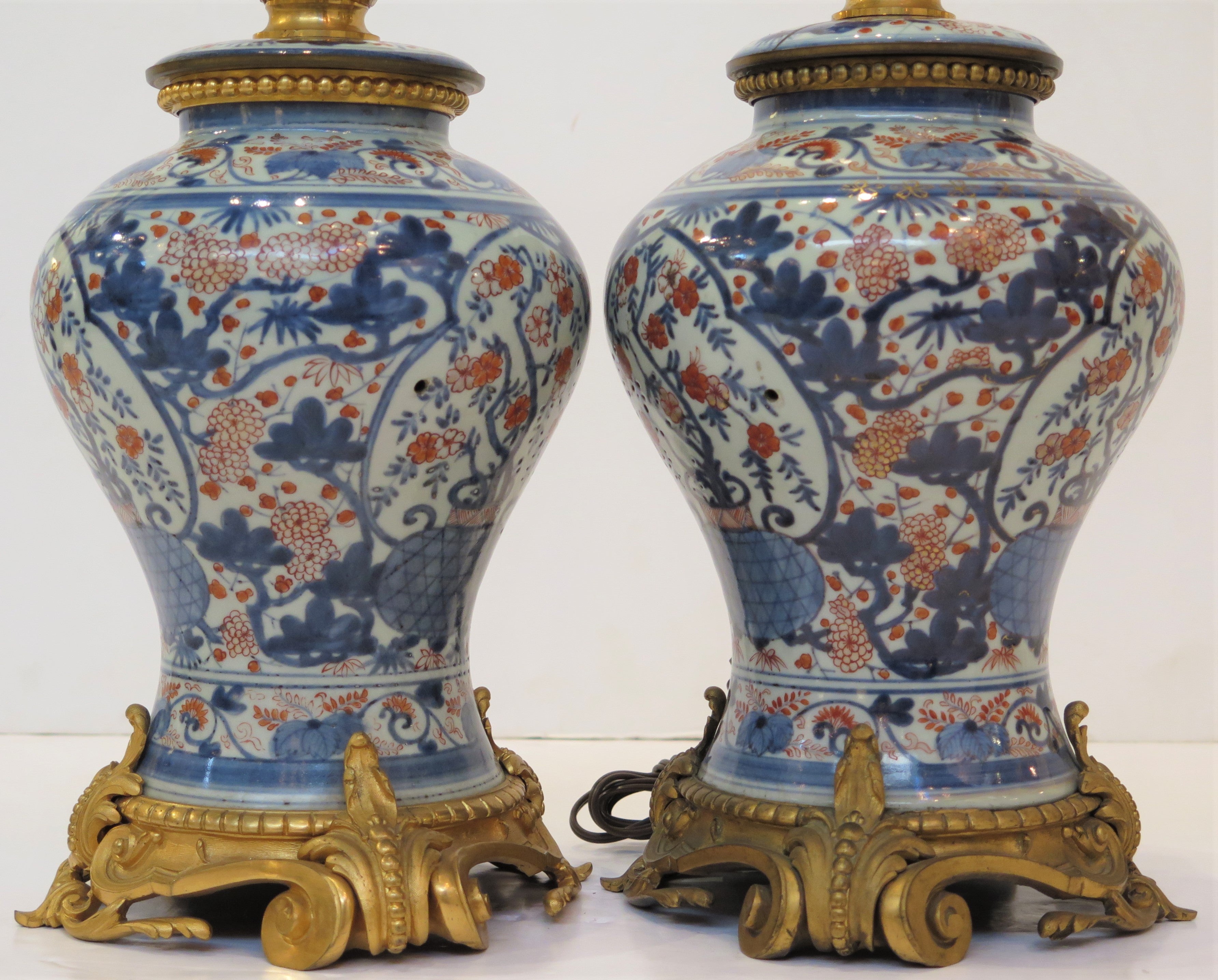 Pair of Japanese Imari Covered Jars as Custom Lamps