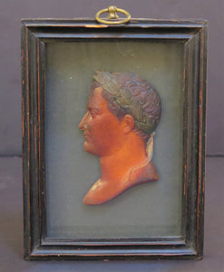 Grand Tour Souvenir Wax Portrait of Emperor Napoleon Bonaparte