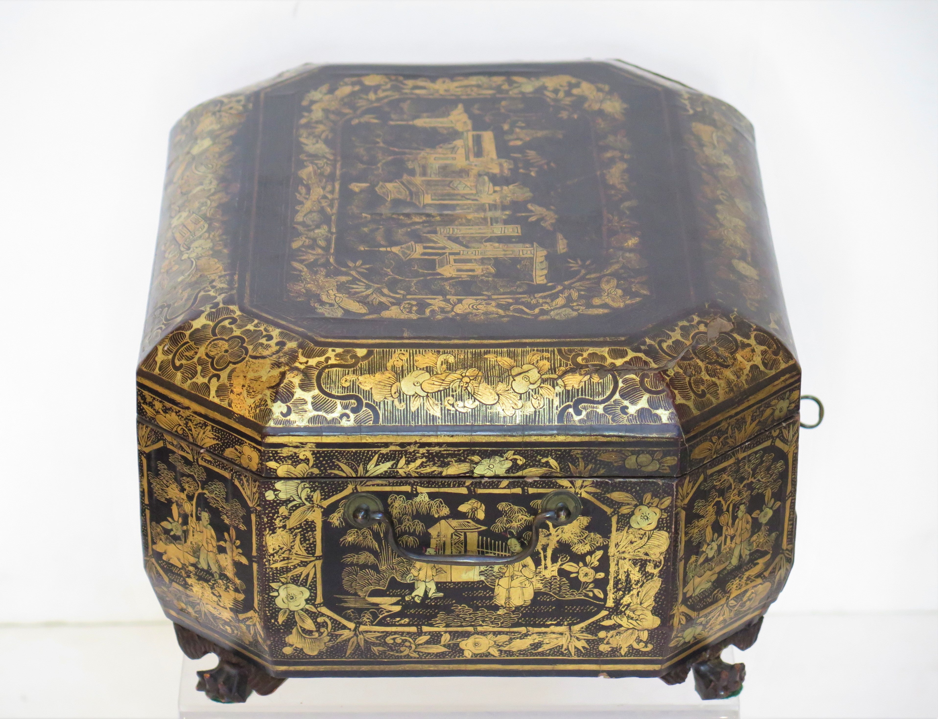 Ealy 19th Century Chinese Export Lacquer Sewing Box