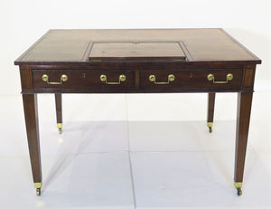 George III Chippendale-Style Mahogany Library Table with Adjustable Book Stand