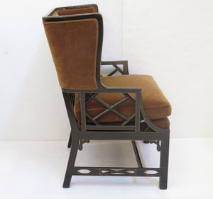 Chinese Chippendale Wing Chair by Gregorius/Pineo