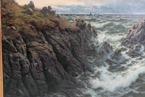 A Rocky Coast by Thomas Rose Miles (English, 1844-1916)
