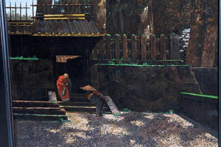 Japanese Scene with Monk by Francis Neydhart (Austrian, 1860-1948)