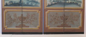 France 18th Century Four Panel Screen With Arched Tops.