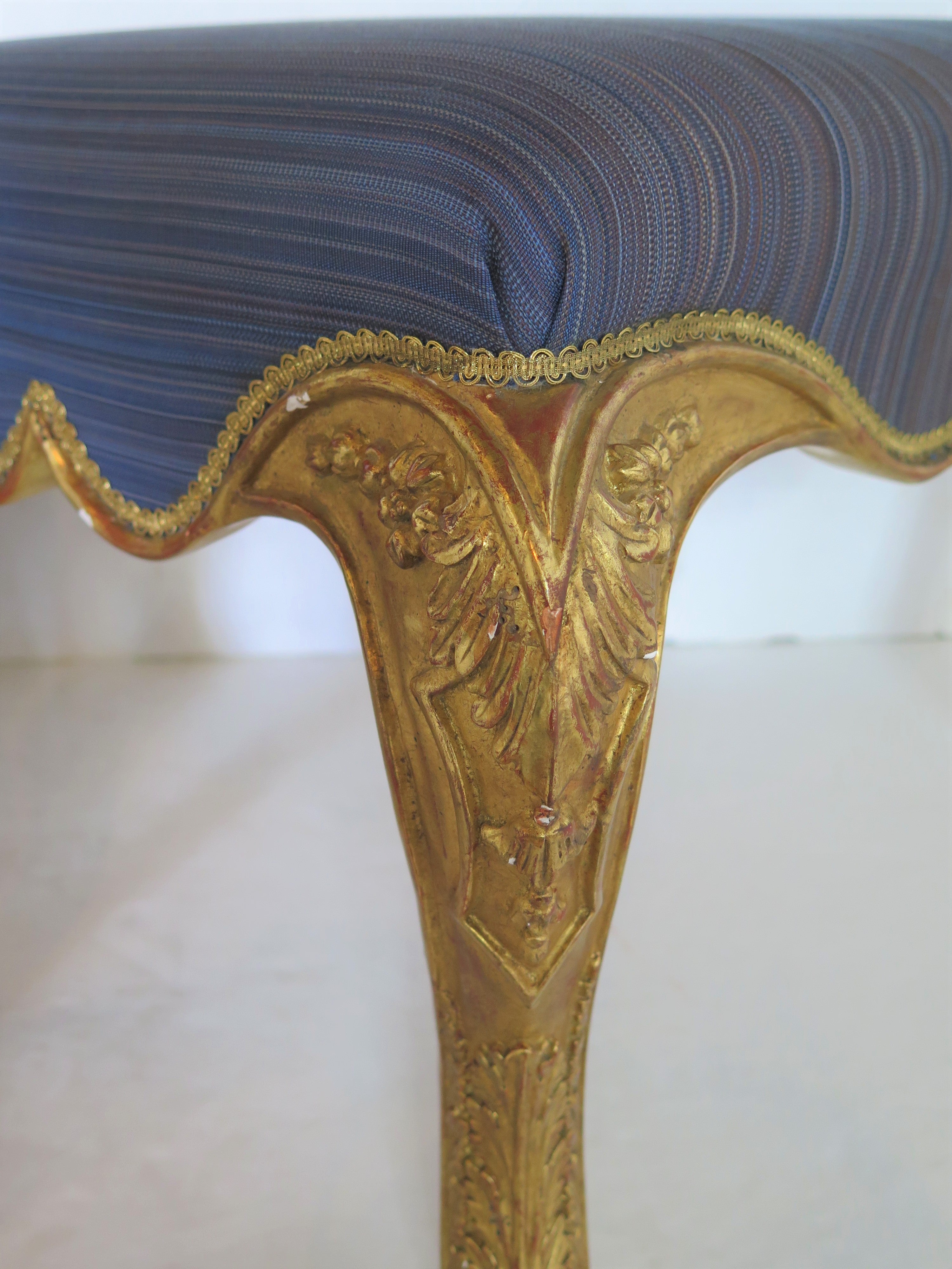 Pair of Petite Régence-Style Carved and Gilded Stools