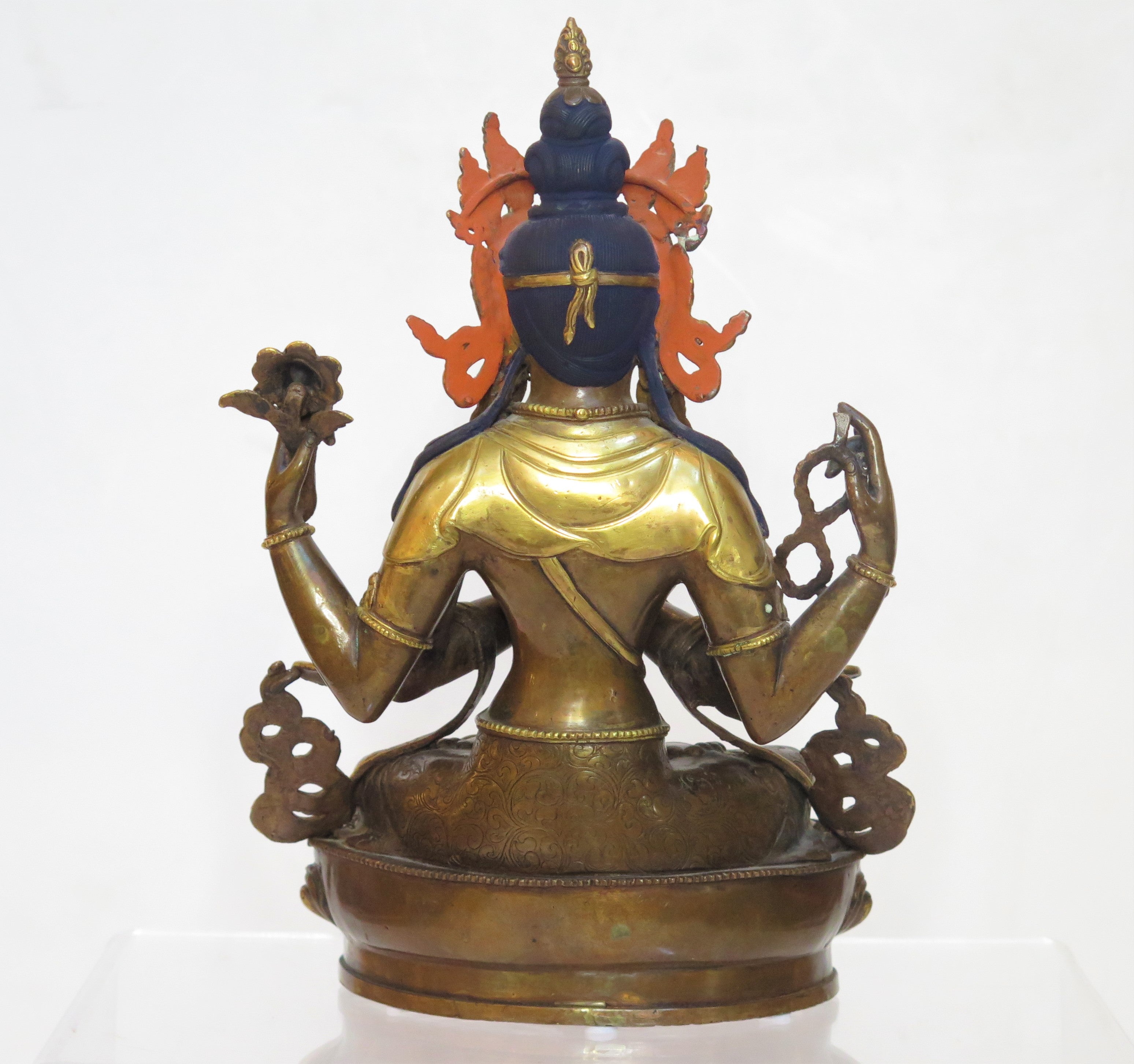 Gilt Bronze Tibetan Buddhist Deity Chenrezig 'Four-Armed Avalokiteshvara'