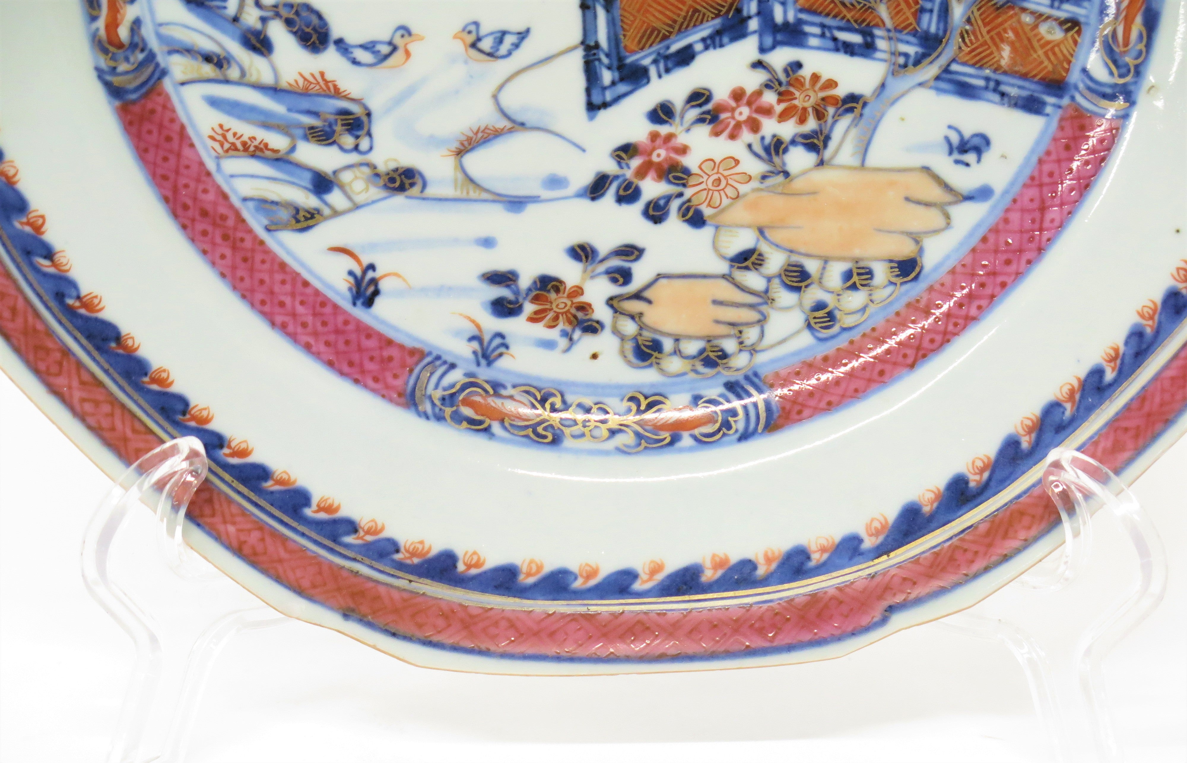 Pair of Chinese Porcelain Plates with Garden Landscape