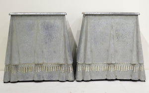 Pair of "Draped Metal" Console Tables with Faux Tassel Border