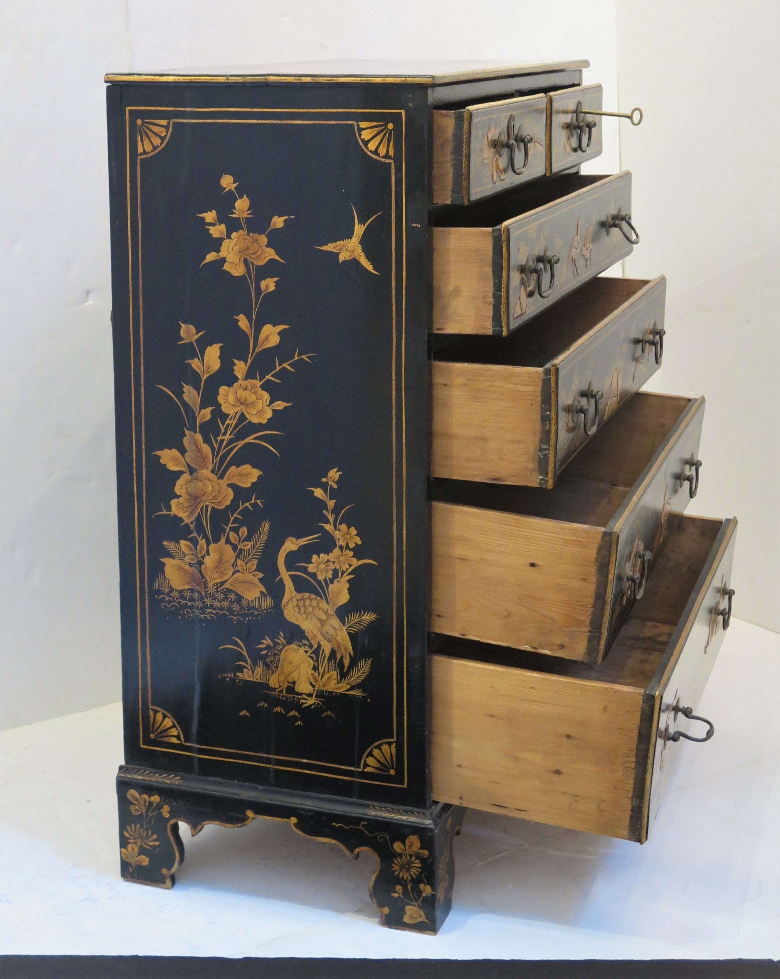Georgian-Style Japanned Chest of Drawers