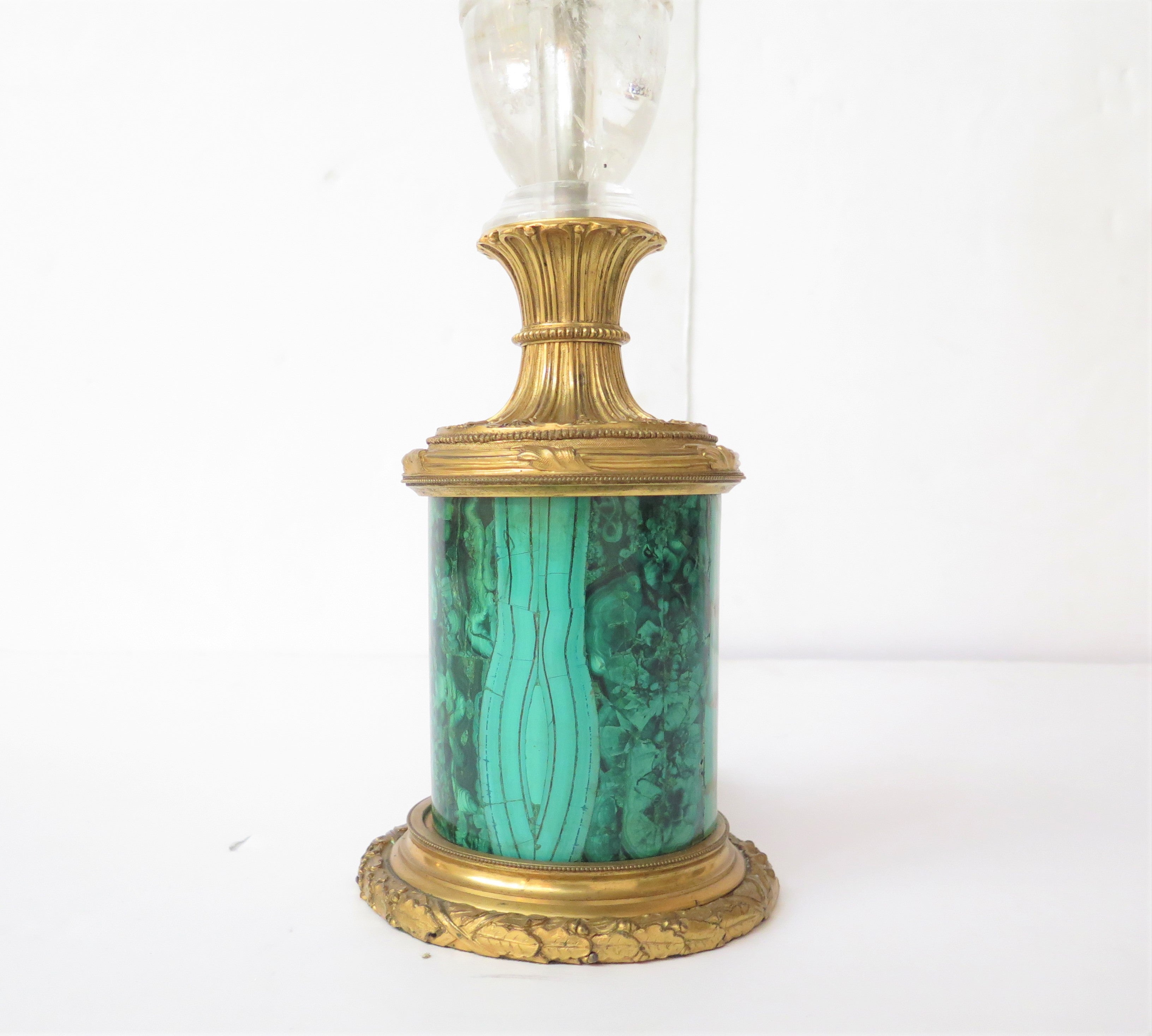 Fabulous Rock Crystal Gilt Bronze Mounted Table Lamp.