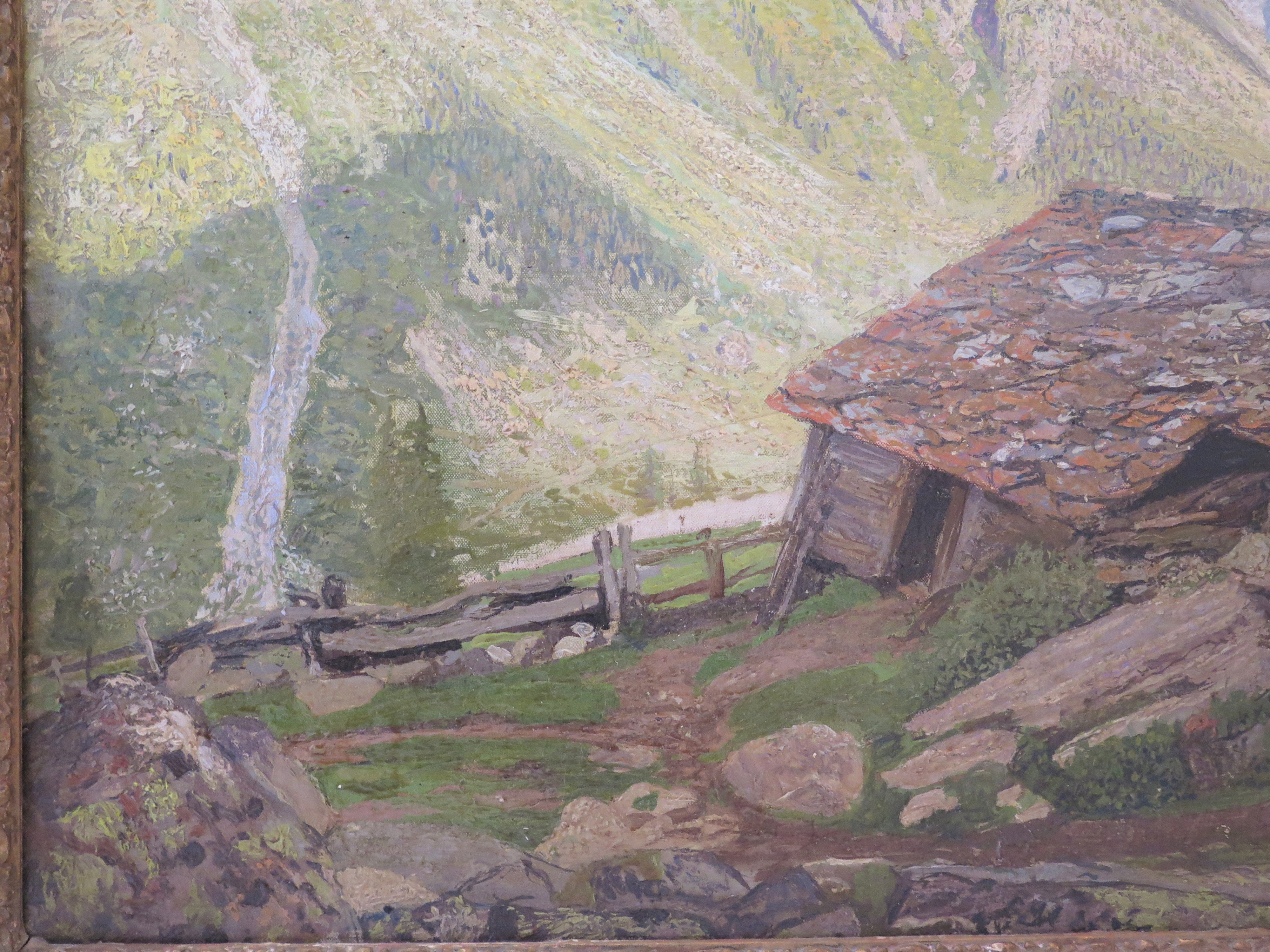 A Swiss Mountain Landscape by Sydney Lee (English, 1866-1949)