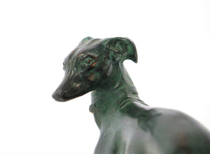 Italian Bronze Sculpture of a Whippet, Stamped