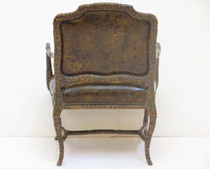 Louis XV-Style Faux Bamboo Fauteuil