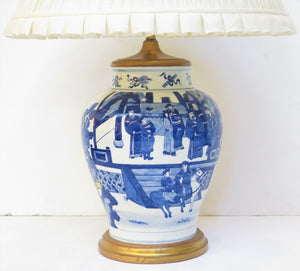 Chinese Blue and White Porcelain Ginger Jar as Custom Table Lamp