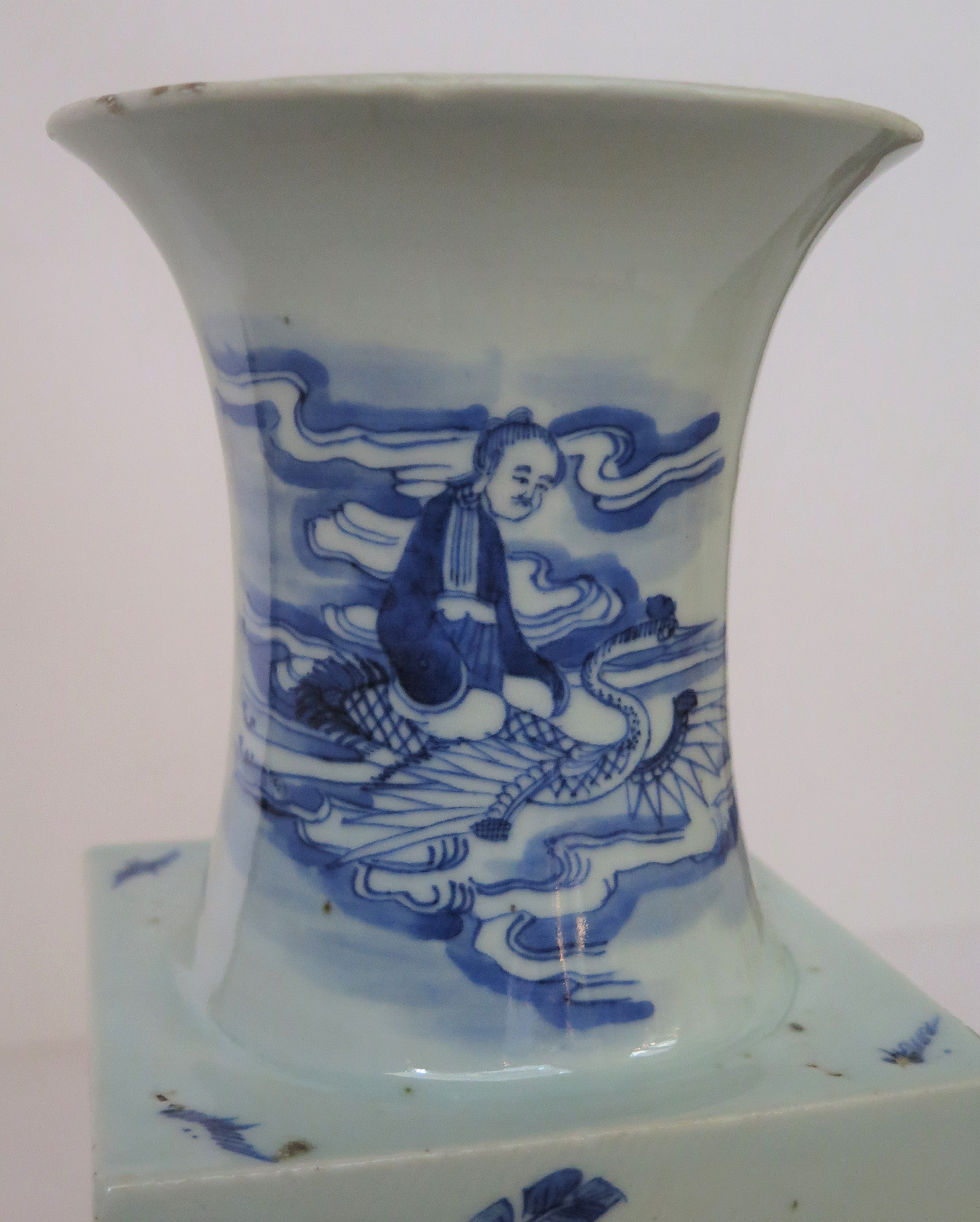 Qing Dynasty Blue And White Porcelain Vase In French Gilt Bronze Mount.