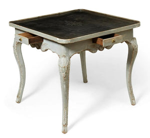 Louis XV Grey Painted Games / Card Table