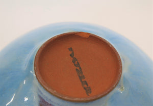 Robin's Egg Blue Glazed Bowl by Gertrud and Otto Natzler, Austrian-American Ceramicists