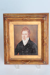 Pair of Period Portrait Miniatures / English Regency Gentlemen
