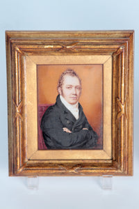 Pair of Period Portrait Miniatures / English Regency Gentlemen
